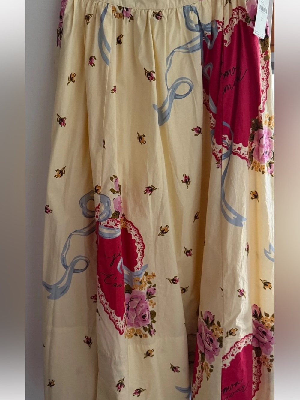 Maeve Jacie Maxi Skirt French Valentine 💕 Vintage Heart Motif HTF NWT 😍POCKETS😍 - Picture 3 of 4